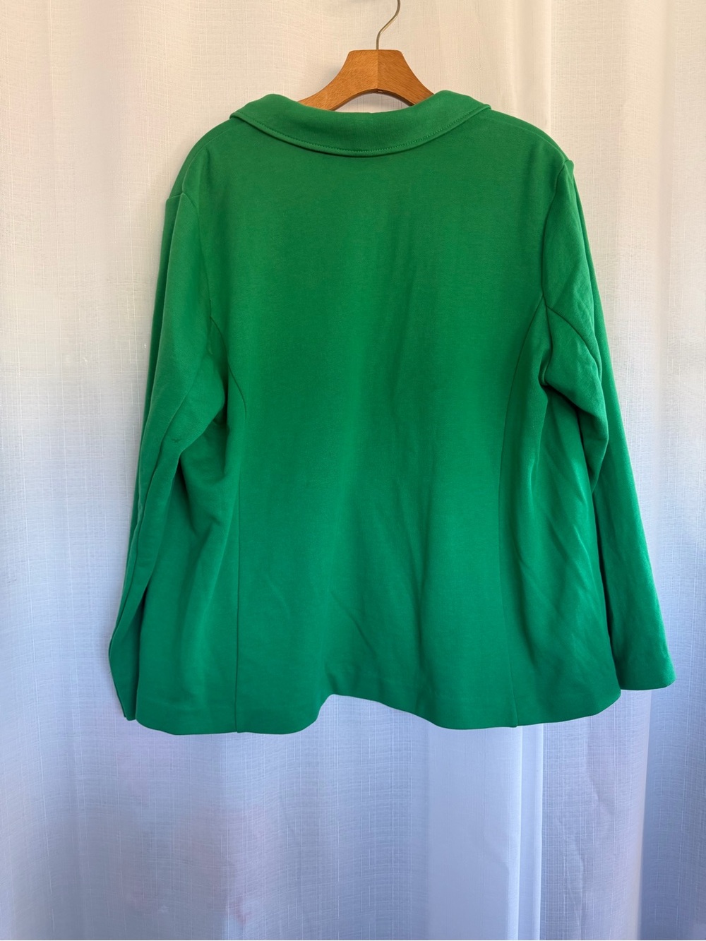 Susan Graver Weekend Kelly Green Knit Blazer Jacket Size XL Statement Piece - Picture 2 of 6